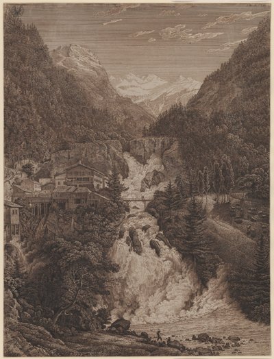 A cascata perto de Wildbad Gastein de Karl Friedrich Schinkel
