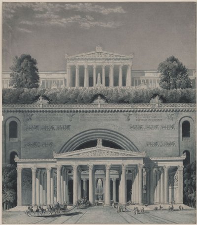 A residência de um príncipe. Entrada do castelo de Karl Friedrich Schinkel