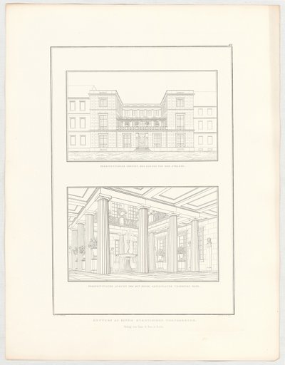 Projeto de um edifício residencial urbano, folha 67 da série «Coleção de projetos arquitetónicos» de Karl Friedrich Schinkel