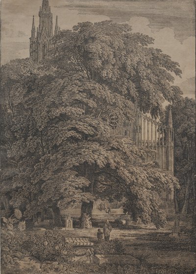 Igreja gótica entre carvalhos de Karl Friedrich Schinkel