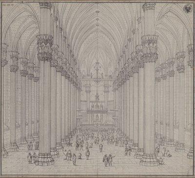 Vista interior da catedral de Milão de Karl Friedrich Schinkel