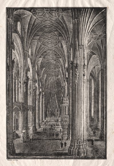 Interior da Catedral de Santo Estêvão em Viena de Karl Friedrich Schinkel