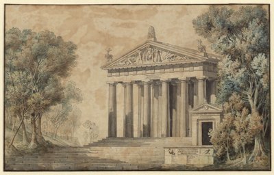 Ifigénia em Táuride. Peça de Johann Wolfgang von Goethe. Projecto para um cenário. Templo de Diana de Karl Friedrich Schinkel
