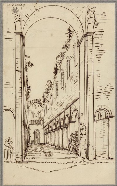 Ruínas da abadia de Paulinzella. Vista interior do leste de Karl Friedrich Schinkel