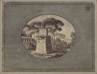 «Leitaria no pinhal da Villa Borghese perto de Roma» / A Casa Cenci no parque da Villa Borghese em Roma de Karl Friedrich Schinkel