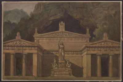 Olimpia. Ópera de Gaspare Spontini. Projecto para a 4.ª decoração. Templo de Diana de Karl Friedrich Schinkel