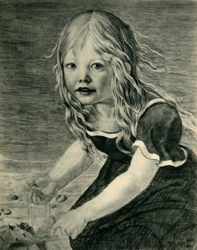 Retrato da filha dos artistas, Marie, na costa, 1816, 1943. de Karl Friedrich Schinkel
