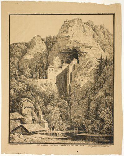 Castelo de Predjama e Krein, doze horas de Trieste de Karl Friedrich Schinkel