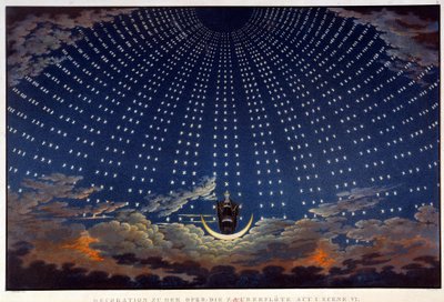 Cenografia para "A flauta encantada", ópera de Wolfgang Amadeus Mozart, realizou Karl Schinkel (1781-1841) de Karl Friedrich Schinkel