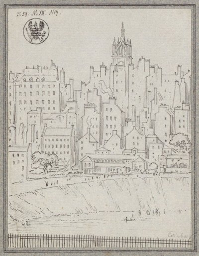 Vista de Edimburgo com casas de Karl Friedrich Schinkel