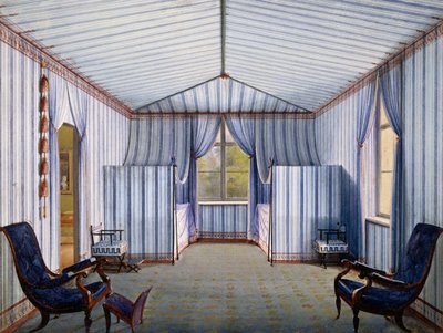 Décimo quarto no Palácio Charlottenhof, depois de 1830, aguarela de Karl Friedrich Schinkel (1781-1841) de Karl Friedrich Schinkel
