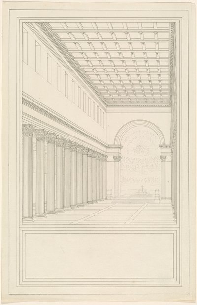 A nave e a abside, sem transepto, de uma catedral para Berlim de Karl Friedrich Schinkel