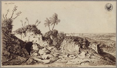 Entre Siracusa e Lentini, com vista para Augusta e o mar de Karl Friedrich Schinkel