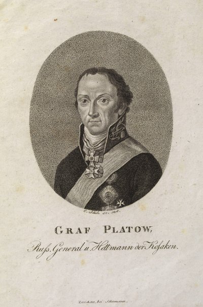 Retrato do Conde Matvei Ivanovich Platov 1757-1818 de Karl Friedrich Schulz