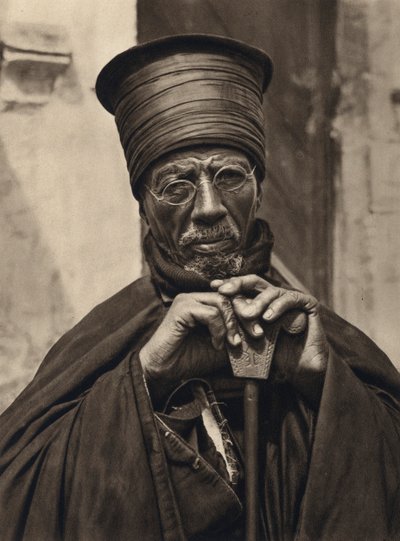 Jerusalém, Sacerdotes Abissínos (foto a p/b) de Karl Grober