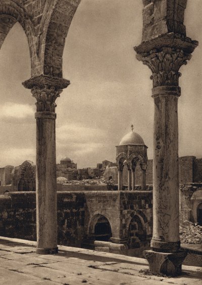 Jerusalém, Arcadas no Lugar do Templo (foto p/b) de Karl Grober