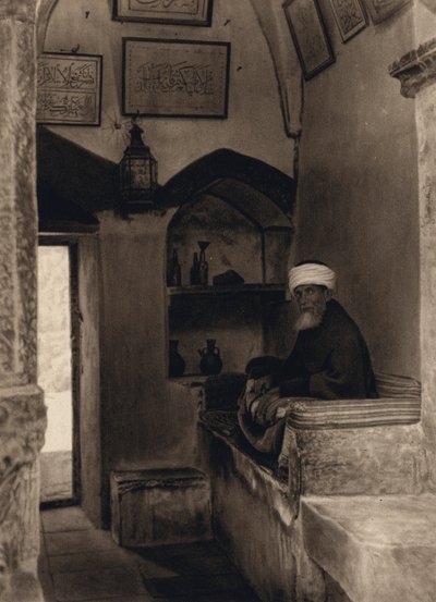 Jerusalém, Guarda da Mesquita no Monte das Oliveiras (foto a p/b) de Karl Grober