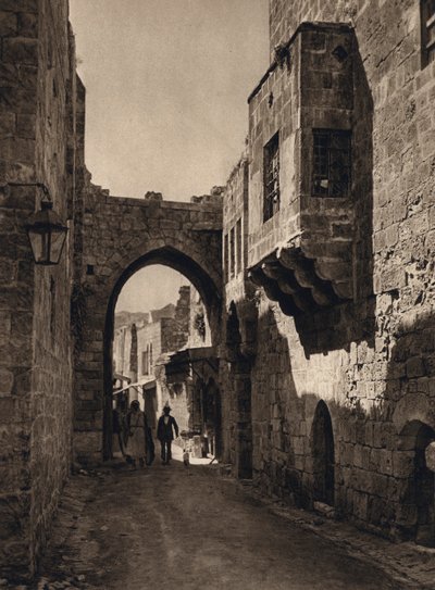 Jerusalém, cena de rua (foto p/b) de Karl Grober