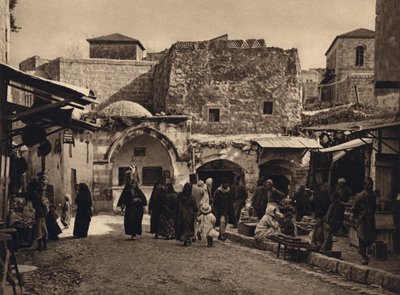 Jerusalém, Cena de rua (foto a p/b) de Karl Grober