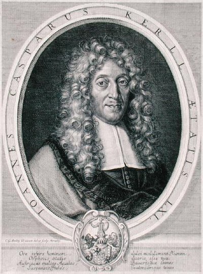 Johann Caspar Kerll (1627-93) gravado por Monachy (gravura) de Karl Gustave (after) Amling