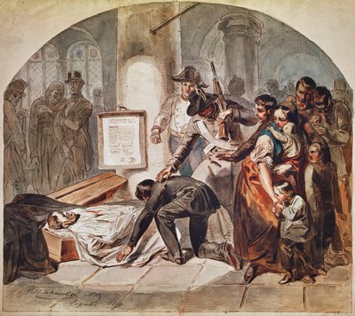 Enterro do democrático Robert Blum atirar em outubro de 1848 em Viena de Karl Hermann Schmolze