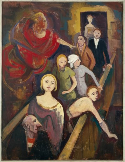 Na escada com anjo de Karl Hofer