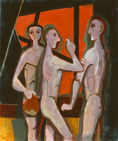 Três homens na sala de Karl Hofer