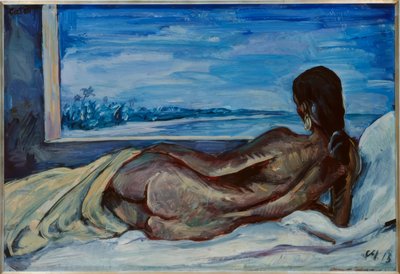 Nu feminino deitado de Karl Hofer
