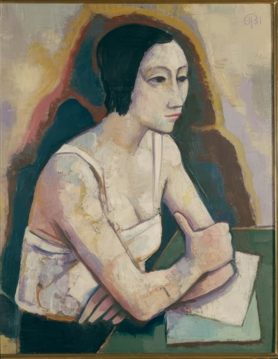 Menina à mesa de Karl Hofer