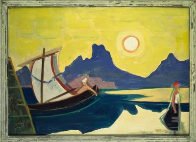 Lago e montanhas de Karl Hofer