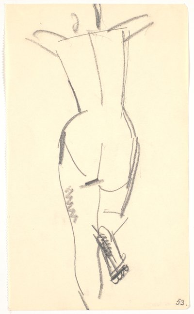 Modelo em pé, visto por trás de Karl Isakson
