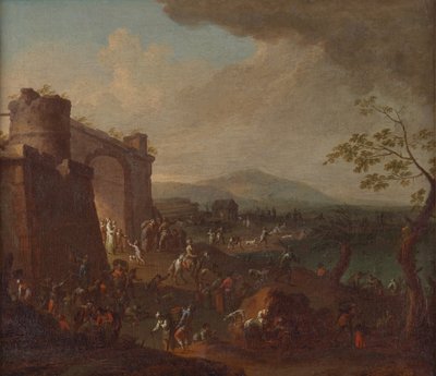 Feira em frente a um portão da cidade de Karl Josef Aigen
