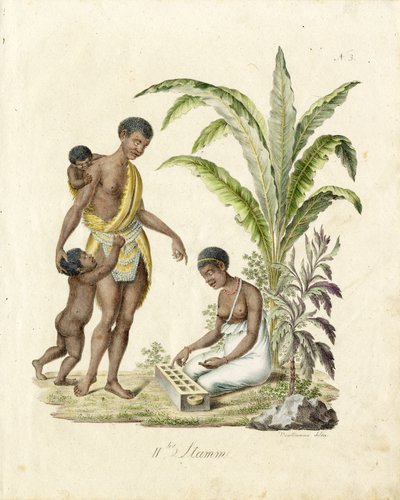 Família africana (em letra de imprensa) de Karl Joseph Brodtmann