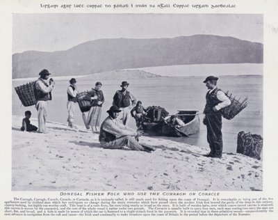 Donegal Fisher Folk que usa o Curragh ou Coracle (foto a p/b) de Karl Karlovich Piratsky