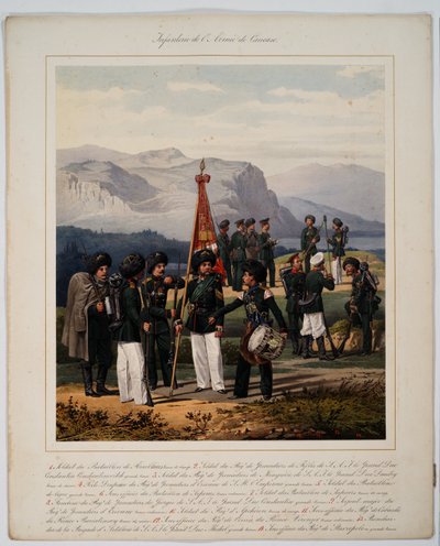 Infantaria do exército russo do Cáucaso, 1867 de Karl Karlovich Piratsky