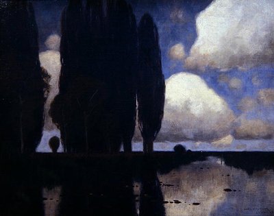 Cena Rhineland (óleo sobre tela) de Karl Kustner