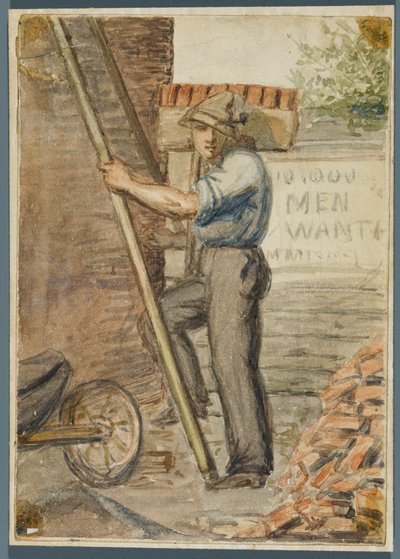 Camada de Tijolo, 1864 (wc sobre underdrawing de mídia negra) de Karl L.H. Mueller