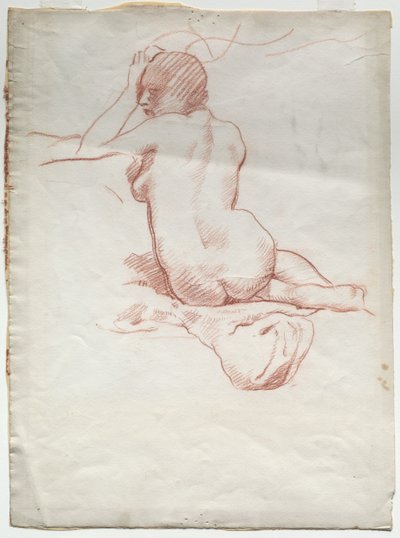Nu feminino sentado por trás de Karl Ludwig Bernhard Buchhorn