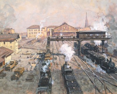 Estação de comboios de Viena (aguarela) de Karl Ludwig Prinz