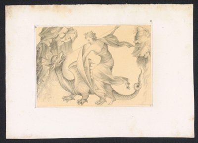 Gevecht tussen draak en vrouw
Desenhos e estudos de um mestre holandês do século XV. Após os originais preservados na Biblioteca Real em Berlim (título da série) de Karl Palzow