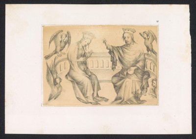 Kroning van Maria Desenhos e estudos de um mestre holandês do século XV. Século. Baseado nos originais mantidos na Biblioteca Real de Berlim (título da série) de Karl Palzow