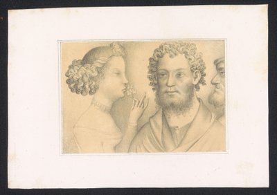 Mannen en jonge vrouw Desenhos e estudos de um mestre holandês do século XV. Século. Baseado nos originais mantidos na Biblioteca Real de Berlim (título da série) de Karl Palzow
