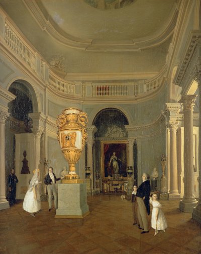 O Salão Oval do Antigo Hermitage, São Petersburgo de Karl Pavlovich Beggrov