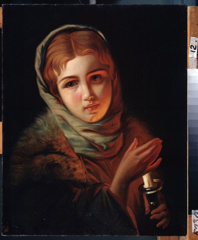 ""A nomeação perdida"" Jovem de origem da classe trabalhadora com uma expressão desapontada. Pintura de Pavel Alexandrovich Briullov (Bryullov) (1840-1914) Museu de Arte do Estado, Irkutsk de Karl Pavlovich Bryullov