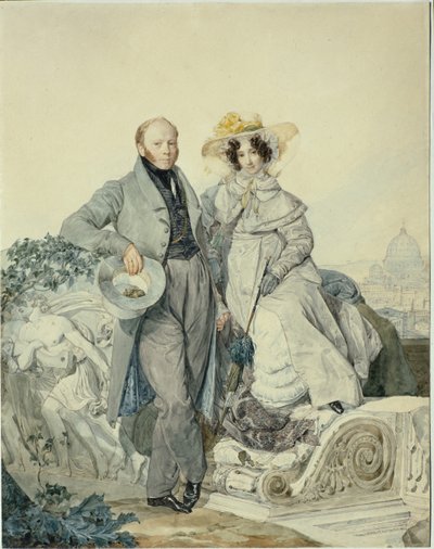 Retrato de Grigory Nikanorovich e Varvara Alexeyevna Olenin, 1827 de Karl Pavlovich Bryullov