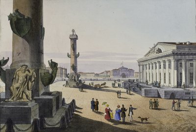 Bolsa de valores e Admiralidade em São Petersburgo, primeira metade do século XIX. de Karl Petrovich Beggrov