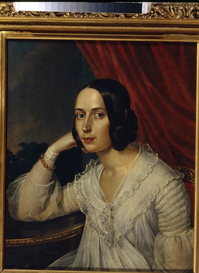 Retrato de Natalia Alekseevna Touchkova Ogareva (1829-1913) (Retrato de N. A. Tuchkova Ogareva). Peinture de Karl Reichel (1788-1857), huile sur toile 1842. Arte russa de Karl Reichel