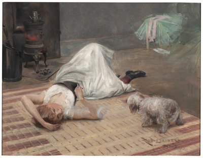 Modelo com um cigarro (óleo sobre painel) de Karl Robert Lundberg