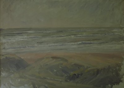 Vista das dunas sobre o Mar do Norte de Karl Schou