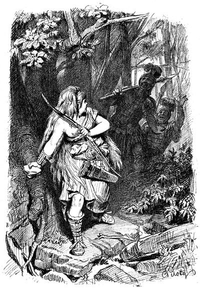 Uma donzela de Teuton perseguida por Romanos, c1880-1882 de Karl Theodor von Piloty